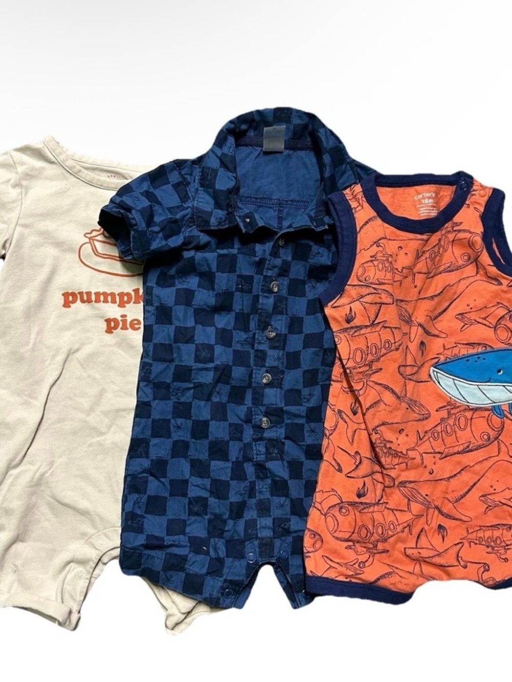Toddler Boy Summer Clothing Rompers Swim Shirts Tank Top Size 12-18 Months